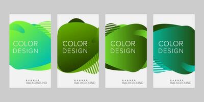 Abstract background banner gradient color design vector, vertical banner set vector
