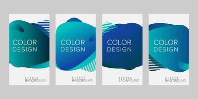 Abstract background banner gradient color design vector, vertical banner set vector