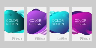 Abstract background banner gradient color design vector, vertical banner set vector