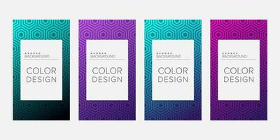 Background banner geometric line gradient color design vector, vertical banner set vector