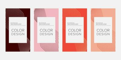 Background banner abstract line color design vector, vertical banner set vector