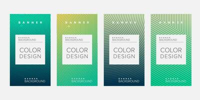 Background banner geometric line gradient color design vector, vertical banner set vector