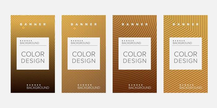 Background banner geometric line gradient color design vector, vertical banner set vector