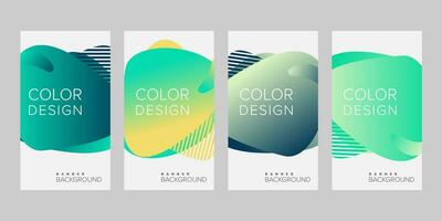 Abstract background banner gradient color design vector, vertical banner set vector