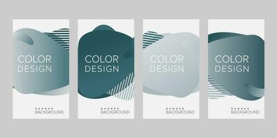 Abstract background banner gradient color design vector, vertical banner set vector