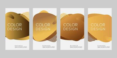 Abstract background banner gradient color design vector, vertical banner set vector