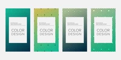 Background banner geometric line gradient color design vector, vertical banner set vector