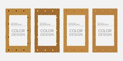 Background banner geometric line color design vector, vertical banner set vector