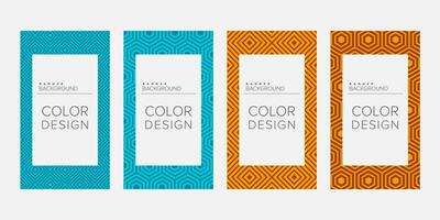 Background banner geometric line color design vector, vertical banner set vector