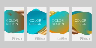 Abstract background banner gradient color design vector, vertical banner set vector
