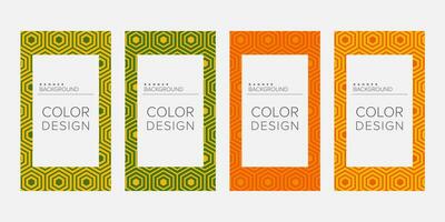 Background banner geometric line color design vector, vertical banner set vector