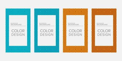 Background banner geometric line color design vector, vertical banner set vector