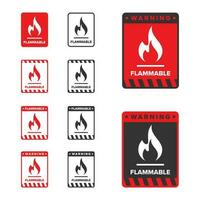 Flammable icon sign vector design