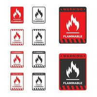 Flammable icon sign vector design