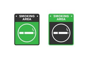 Smoking icon sign vector design, smoking area icon board green color