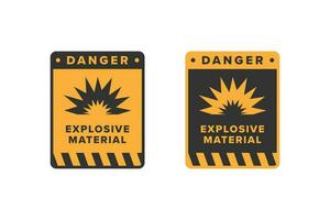 Explosive icon sign design vector, explosives hazard warning icon board vector