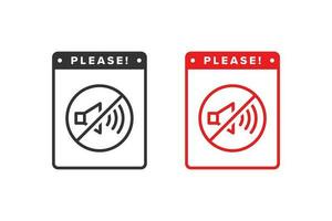 Sound icon sign vector design, icon boards are prohibited from noisy