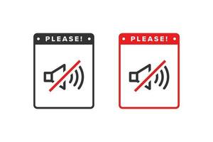 Sound icon sign vector design, icon boards are prohibited from noisy