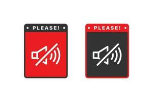 Sound icon sign vector design, icon boards are prohibited from noisy