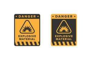 Explosive icon sign design vector, explosives hazard warning icon board vector