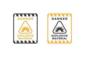 Explosive icon sign design vector, explosives hazard warning icon board vector