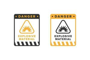 Explosive icon sign design vector, explosives hazard warning icon board vector