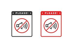 Sound icon sign vector design, icon boards are prohibited from noisy