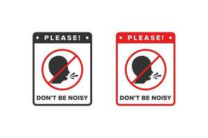 No noise icon sign vector design, icon boards are prohibited from noisy