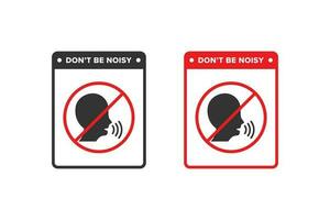 No noise icon sign vector design, icon boards are prohibited from noisy