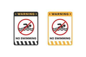 No swimming icon sign vector design, dangerous area icon board for swimming activity