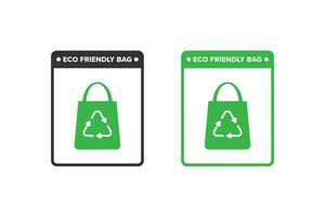 Eco friendly bag icon sign vector design, icon board appeals to use eco friendly bags