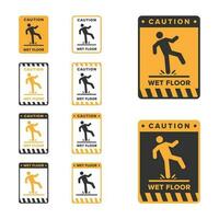 Wet floor icon vector design, signboard caution icon wet or slippery floor