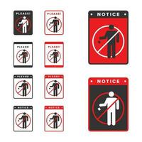 Trash icon vector design red color, icon board people are prohibited from littering