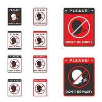 No noise icon sign vector design, icon boards are prohibited from noisy