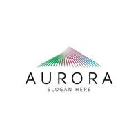 plantilla de vector de ilustración de icono de diseño de logotipo de aurora