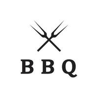 Simple Barbecue Vintage hot grill, with crossed flames and spatula. Logo for restaurant, badge, cafe and bar.vector vector