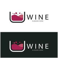 plantilla de diseño de logotipo de vino ilustración vectorial de icono-vector vector