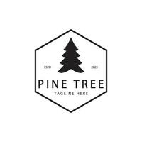 simple pine or fir tree logo,evergreen.for pine forest,adventurers,camping,nature,badges and business.vector vector