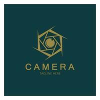 photography camera logo icon vector design template isolated on black background