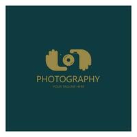 photography camera logo icon vector design template isolated on black background