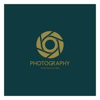 photography camera logo icon vector design template isolated on black background