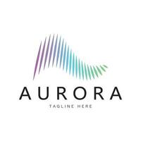 plantilla de vector de ilustración de icono de diseño de logotipo de aurora