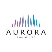 plantilla de vector de ilustración de icono de diseño de logotipo de aurora