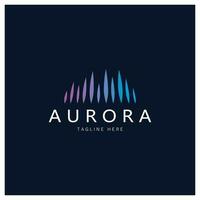 plantilla de vector de ilustración de icono de diseño de logotipo de aurora