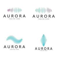 plantilla de vector de ilustración de icono de diseño de logotipo de aurora