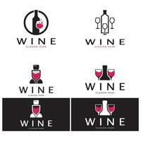 plantilla de diseño de logotipo de vino ilustración vectorial de icono-vector vector