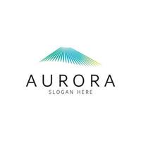 plantilla de vector de ilustración de icono de diseño de logotipo de aurora