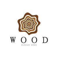 wood logo template icon illustration design vector, used for wood factories, wood plantations, log processing, wood furniture, wood warehouses with a modern minimalist concept vector