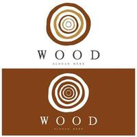 vector de diseño de ilustración de icono de plantilla de logotipo de madera, utilizado para fábricas de madera, plantaciones de madera, procesamiento de troncos, muebles de madera, almacenes de madera con un concepto minimalista moderno