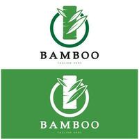 Diseño de ilustración de icono de vector de plantilla de logotipo de bambú